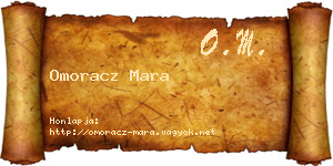 Omoracz Mara névjegykártya